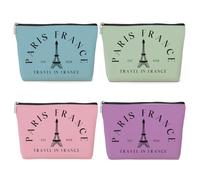 jeilink Hippie Gifts Makeup Bag Funny Hippie Decor Stuff Retro Travel Toiletry Bag for Women Best Friends Grandma Mom Sister Coworker Nurse Camping Birthday Christmas Retirement, Paris 4 pieces 0906