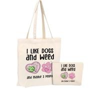 jeilink Weed Gnomes Pickle Makeup Cosmetic Bag Canvas Tote Bag Beach Bag for Shopping Work Gifts for Women Girl Birthday, Weed1 0920, 9.8*6.9 inches