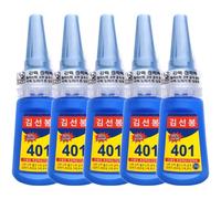 Jeimay 5PCS Super Glue, Transparent, Liquid, Cyanoacrylate, Strong, Fast Drying, 20g Bottle, PVC, Leather, Ceramic, Wood, Plastic, Electronic, Jewelry, Electrical, Automotive, Stationery, Industrial