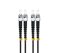 Jeirdus 50M ST to ST 10G OM3 Outdoor Armored Duplex 50/125 Fiber Optic Cable Jumper Optical Patch Cord Multimode 50Meters ST-ST