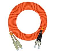 Jeirdus 50Meters 160ft SC to ST Duplex OM2 Multimode Fiber Optic Cable Jumper Optical Patch Cord 50/125 SC-ST