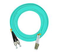 Jeirdus 5M 5Meters 16ft LC to ST Duplex 10Gb OM4 Fiber Optic Cable Jumper Optical Patch Cord 50/125 Multimode LC-ST