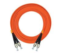 Jeirdus 5Meters 16ft ST to ST Duplex OM2 Multimode Fiber Optic Cable Jumper Optical Patch Cord 50/125 ST-ST