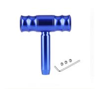 Jeiuvrao Universal Car Auto T Shape Aircraft Joystick Gear Shift Knob 114mm Aluminum Alloy Shifter Stick Levers Head(Blue)