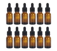 JeiYangYaa 12pc*10ml Amber Glass Dropper Bottle for Essential Oils & Perfumes