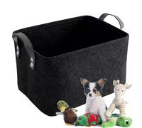 JeiYangYaa Pet Storage Basket with Handles, Foldable Felt Organiser for Dog Toys, Cat Blankets, Pet Clothes (L)