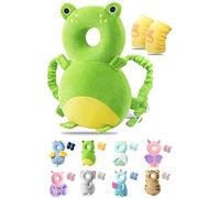 JEJA Baby Head Protector Backpack and Baby Knee Pads for Crawling, Adjustable Head Back Protection Safety Pads for 4-24 Months Toddler Baby Walking, Frog