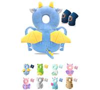 JEJA Baby Head Protector Backpack and Baby Knee Pads for Crawling, Adjustable Head Back Protection Safety Pads Toddler Walking, Little Dragon