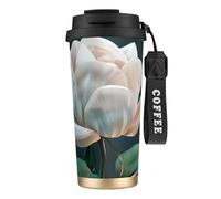 JEJEA 3D Flower Print Stainless Steel Insulated Mugs, Double Wall Coffee Cups, Coffee Travel Mug for Home Office