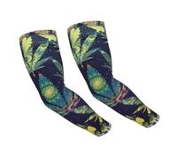 JEJEA A Puff In Time Weed Marijuana Print Cooling Uv Sun Protection Arm Sleeves For Men Women, Sports Compression Sleeve For Outdoor