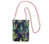 JEJEA A Puff In Time Weed Marijuana Print Crossbody Phone Bag For Women Men, Adjustable Strap Phone Purse, For Travel Shopping