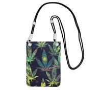 JEJEA A Puff In Time Weed Marijuana Print Crossbody Phone Bag For Women Men, Adjustable Strap Phone Purse, For Travel Shopping