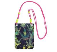JEJEA A Puff In Time Weed Marijuana Print Crossbody Phone Bag For Women Men, Adjustable Strap Phone Purse, For Travel Shopping