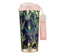 JEJEA A Puff in Time Weed Marijuana Print Stainless Steel Insulated Mugs, Double Wall Coffee Cups, Coffee Travel Mug for Home Office