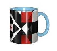 JEJEA Abstract Geometric Pattern Print 11 Oz Pottery Mug, Ceramic Coffee Cups Elegant Tea Mugs with Gift Box for Women with 6 Colors
