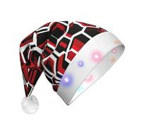 JEJEA Abstract Geometric Pattern Print Santa Hat Adult Led, Christmas Hat With Lights For Women And Men New Year Party Supplies