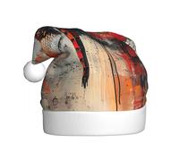 JEJEA Abstract Red Dragonfly Print Gorros De Navidad Para Adultos, Santa Hats For Funny, Novelty Christmas Hats, For Xmas Party