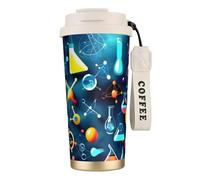 JEJEA Abstract Science Chemistry Print Stainless Steel Insulated Mugs, Double Wall Coffee Cups, Coffee Travel Mug for Home Office