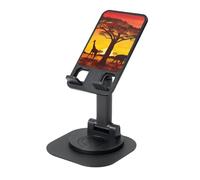 JEJEA African Animal Sunset Print Rotating Cell Stand,Cell Phone Stand For Desk,Adjustable Phone Holder, For All Phones