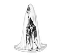 JEJEA African Giraffe Print Halloween Cosplay Christmas Party Outfits Hooded Wizard Robe Halloween Cloak Medieval Renaissance