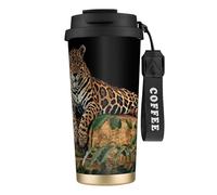 JEJEA African Wildlife Leopard On Rock Print Stainless Steel Insulated Mugs, Double Wall Coffee Cups, Coffee Travel Mug for Home Office