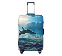 JEJEA Aircraft Fighter Jets Print Suitcase Cover Protector Travel Luggage Cover Suitcase Washable Baggage Covers Anti-Scratch