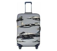 JEJEA Aircraft Fighter Jets Print Suitcase Cover Protector Travel Luggage Cover Suitcase Washable Baggage Covers Anti-Scratch