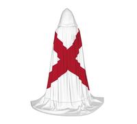 JEJEA Alabama State Flag Print Halloween Cosplay Christmas Party Outfits Hooded Wizard Robe Halloween Cloak Medieval Renaissance