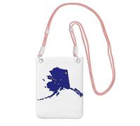 JEJEA Alaska State Flag Map Print Crossbody Phone Bag For Women Men, Adjustable Strap Phone Purse, For Travel Shopping