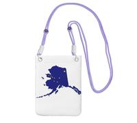 JEJEA Alaska State Flag Map Print Crossbody Phone Bag For Women Men, Adjustable Strap Phone Purse, For Travel Shopping
