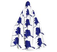 JEJEA Alaska State Flag Map Print Witch Wizard Hooded Cloak, Adult Halloween Party Cape, For Witch Vampire Cosplay Costume