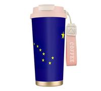 JEJEA Alaska State Flag Print Stainless Steel Insulated Mugs, Double Wall Coffee Cups, Coffee Travel Mug for Home Office