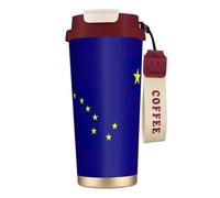 JEJEA Alaska State Flag Print Stainless Steel Insulated Mugs, Double Wall Coffee Cups, Coffee Travel Mug for Home Office