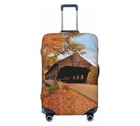 JEJEA Albany Covered Bridge Print Suitcase Cover Protector Travel Luggage Cover Suitcase Washable Baggage Covers Anti-Scratch
