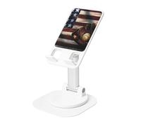 JEJEA American Flag Baseball Print Rotating Cell Stand,Cell Phone Stand For Desk,Adjustable Phone Holder, For All Phones