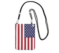 JEJEA American Flag Print Crossbody Phone Bag For Women Men, Adjustable Strap Phone Purse, For Travel Shopping