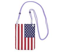 JEJEA American Flag Print Crossbody Phone Bag For Women Men, Adjustable Strap Phone Purse, For Travel Shopping