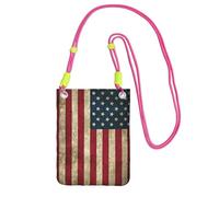 JEJEA American Flag Print Crossbody Phone Bag For Women Men, Adjustable Strap Phone Purse, For Travel Shopping