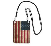 JEJEA American Flag Print Crossbody Phone Bag For Women Men, Adjustable Strap Phone Purse, For Travel Shopping