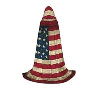 JEJEA American Flag Print Halloween Cosplay Christmas Party Outfits Hooded Wizard Robe Halloween Cloak Medieval Renaissance