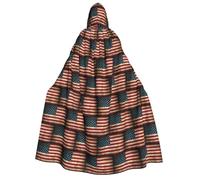 JEJEA American flag print Halloween Hooded Cloak Cape Unisex for Cosplay, Christmas Party Favors Witchy Outfits