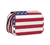 JEJEA American Flag Print Pen Pencil Case Pencil Case Holder for Pencils Makeup Multi-Purpose Organizer Box for Adluts