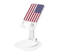 JEJEA American Flag Print Rotating Cell Stand,Cell Phone Stand For Desk,Adjustable Phone Holder, For All Phones