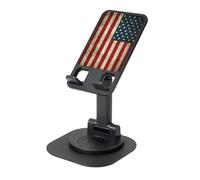 JEJEA American Flag Print Rotating Cell Stand,Cell Phone Stand For Desk,Adjustable Phone Holder, For All Phones