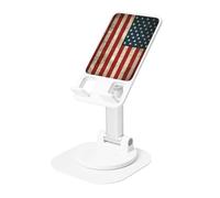 JEJEA American Flag Print Rotating Cell Stand,Cell Phone Stand For Desk,Adjustable Phone Holder, For All Phones