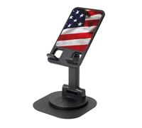 JEJEA American Flag Print Rotating Cell Stand,Cell Phone Stand For Desk,Adjustable Phone Holder, For All Phones