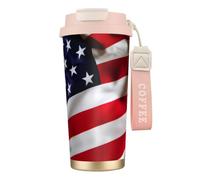 JEJEA American Flag Print Stainless Steel Insulated Mugs, Double Wall Coffee Cups, Coffee Travel Mug for Home Office