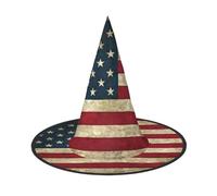 JEJEA American Flag Print Women'S Large Witch Hat Witch Hat Witches Hats Halloween Cosplay Party Accessory