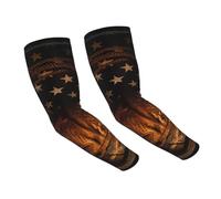 JEJEA American Flag With Cowboy Boots Print Cooling Uv Sun Protection Arm Sleeves For Men Women, Sports Compression Sleeve For Outdoor