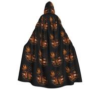 JEJEA American Flag with Cowboy Boots print Halloween Hooded Cloak Cape Unisex for Cosplay, Christmas Party Favors Witchy Outfits